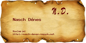 Nasch Dénes névjegykártya